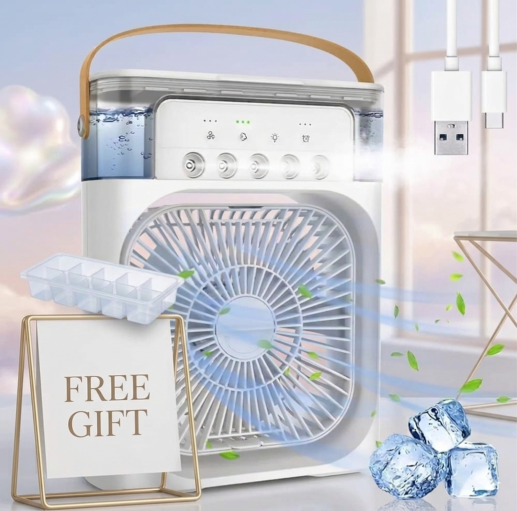 Portable Cooling Fan & Ice Tray Combo – Perfect for Summer