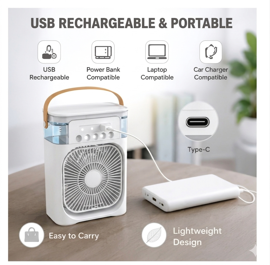 Portable Cooling Fan & Ice Tray Combo – Perfect for Summer