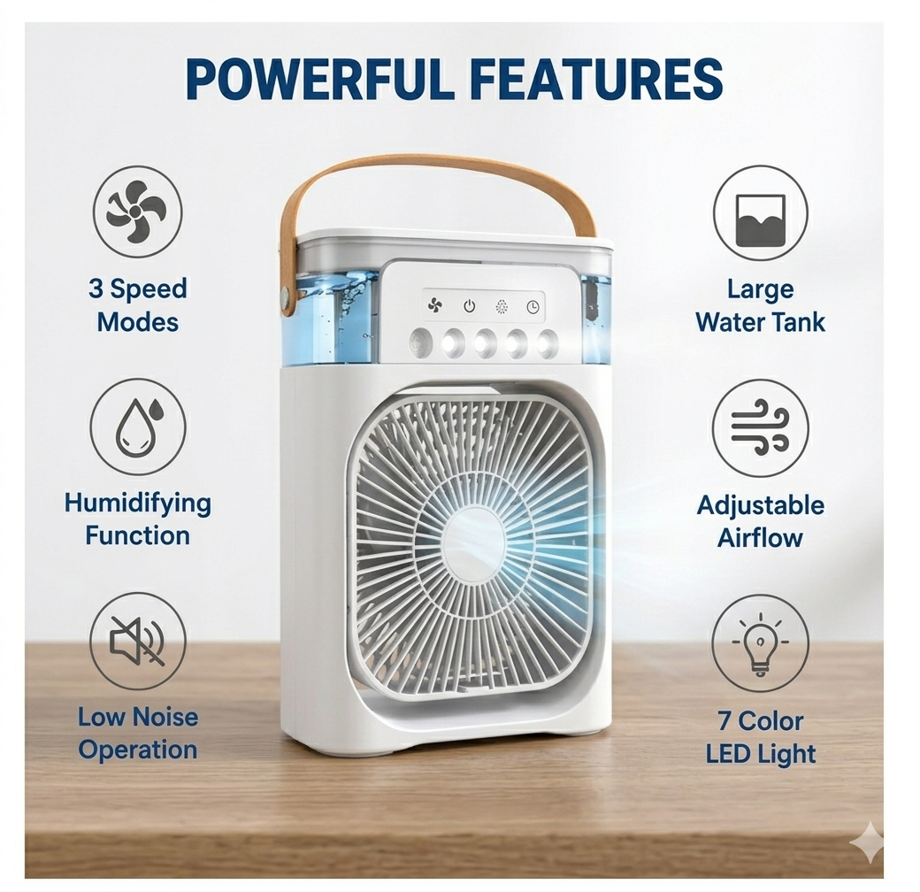 Portable Cooling Fan & Ice Tray Combo – Perfect for Summer